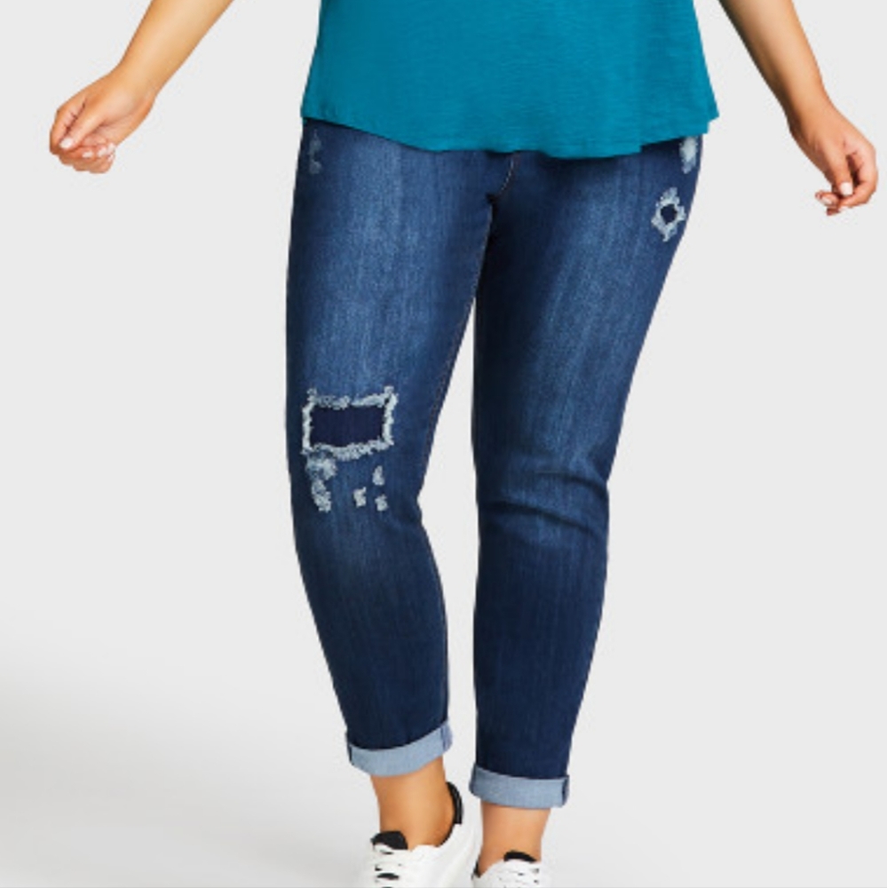 Dark Wash Girlfriend Denim Jeans